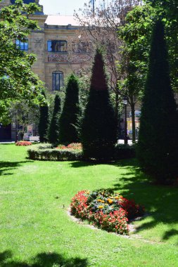 Bahar yeşil bahçeler.