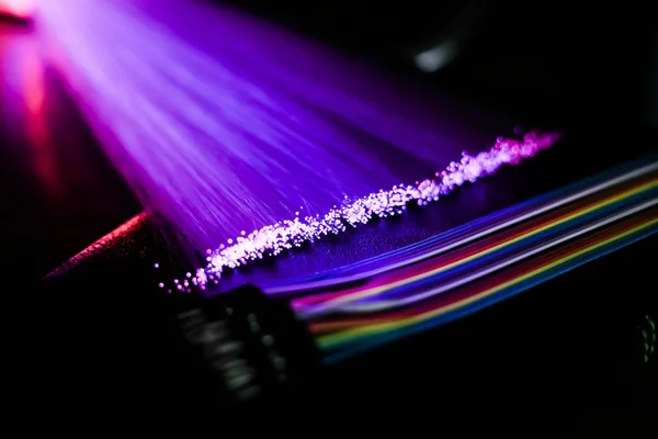 光纤和电子电缆 — 图库照片