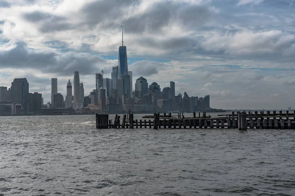 Lower Manhattan gezien van Hoboken — Stockfoto