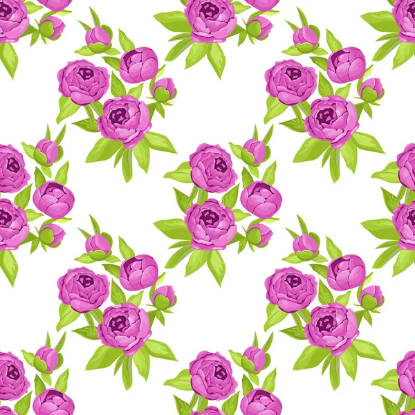 Floral seamless pattern in purple flowers for textile print, book cover, wallpaper, manufacturing, wrap, scrapbooking — Stock Vector