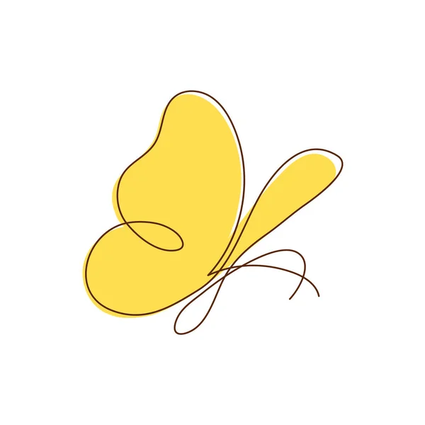Moderne durchgehende Linie Schmetterling. eine Linienzeichnung des Insektenformulars für Logo, Karte, Banner, Posterflyer. — Stockvektor