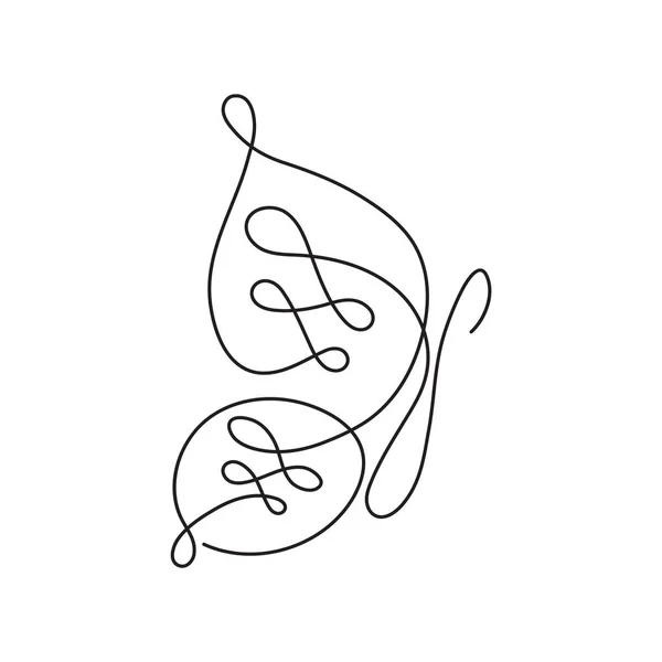 Modern folytonos vonal pillangó. Egy vonalas rajz rovar forma logó, kártya, banner, plakát, szórólap. — Stock Vector
