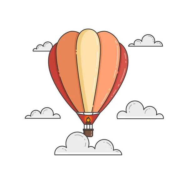 Ballon à air chaud couleur isolé sur fond blanc pour agence de voyage, motivation, développement des affaires, carte de vœux — Image vectorielle