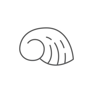 Kabuklu deniz ürünleri satırı düzenlenebilir piksel mükemmel simgesi beyaz arka plan üzerinde izole.