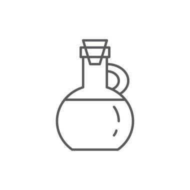 Beyaz arka plan üzerinde izole bitkisel yağ düzenlenebilir sembol ile şişe.