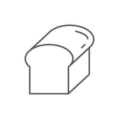 Ekmek düzenlenebilir satırı simgesi - ekmek veya restoran piksel mükemmel vektör illüstrasyon izole beyaz arka plan üzerinde.