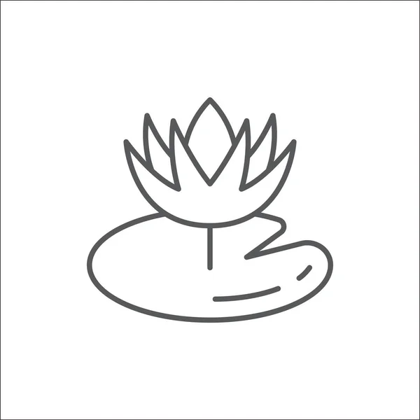 Flor de lírio de água com folha ícone esboço editável - pixel símbolo perfeito de nymphaeaceae florescer na arte linha fina . —  Vetores de Stock