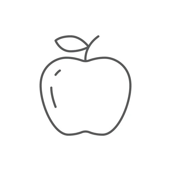 Icône de contour modifiable pomme mûre pixel symbole parfait de fruits frais biologiques sains avec des vitamines . — Image vectorielle