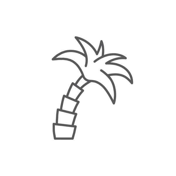 Palmiye ağacı düzenlenebilir anahat simgesini - piksel mükemmel sembolü beyaz arka plan üzerinde izole tropikal bitki. — Stok Vektör