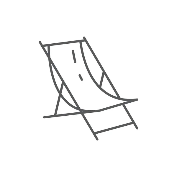 Strandlounge voor zomer vakantie theme - bewerkbare pictogram geïsoleerd op witte achtergrond. — Stockvector