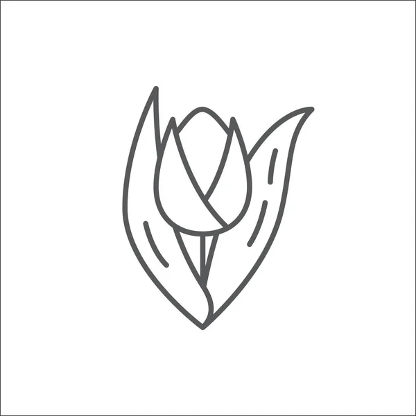 Цветок Тюльпана Редактируемый Контур Значок Пиксель Идеальный Символ Весеннего Растения — стоковый вектор