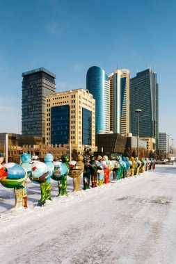 Astana, Kazakistan - simgeleyen Şubat, 2017 - Expo-erkekler, 