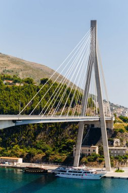 Modern Franzo Tudjmans Askılı köprü Dubrovnik, Hırvatistan