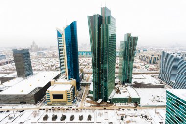 Astana, Kazakistan merkez ofis bloğu Üstten Görünüm.