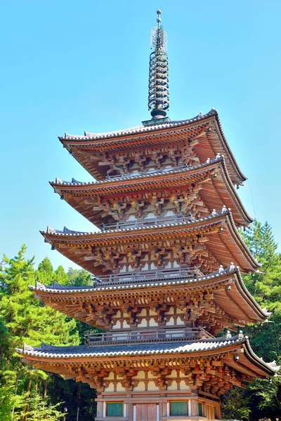 Pět proslavený buddhistická pagoda v Daigoji chrámu. — Stock fotografie