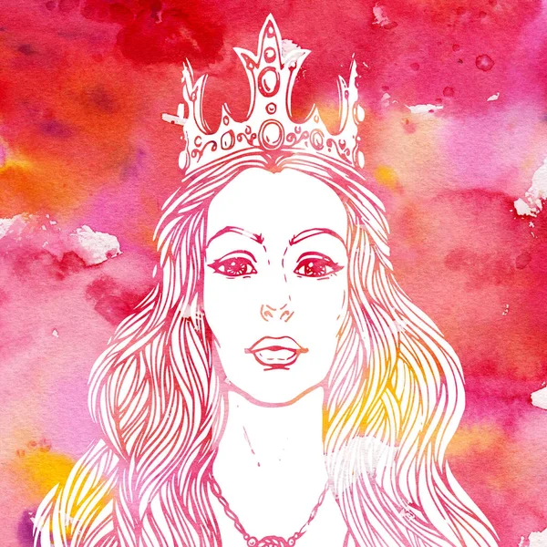Drottning akvarell bakgrunden — Stockfoto