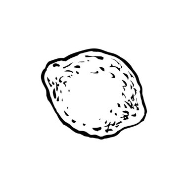  limon ikonu. El çizimi mürekkep taslağı, karalama simgesi, stok vektör çizimi, boyama kitabı sayfası tasarımı