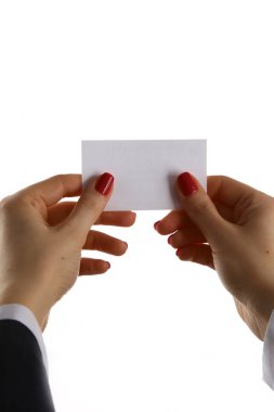 boş bir kart tutan el