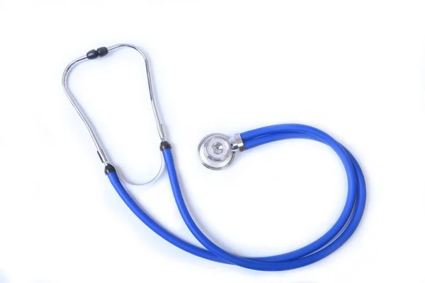 Medical blue stethoscope isolated in white background — Stock Photo, Image