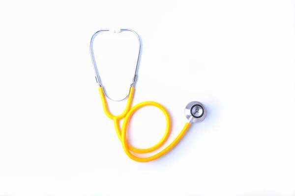 Closeup of a medical stethoscope on white background — Stock Photo, Image