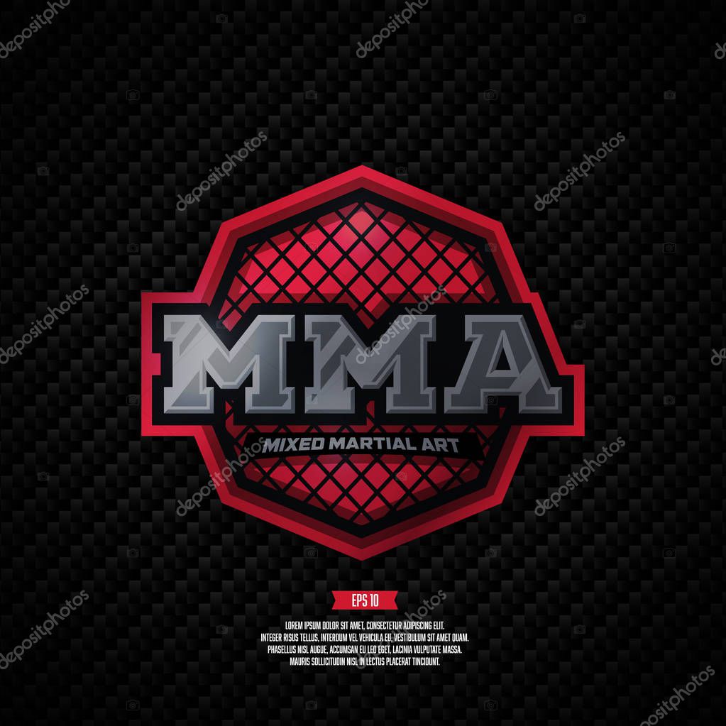 MMA. Modern professional mixed martial arts template logo design.