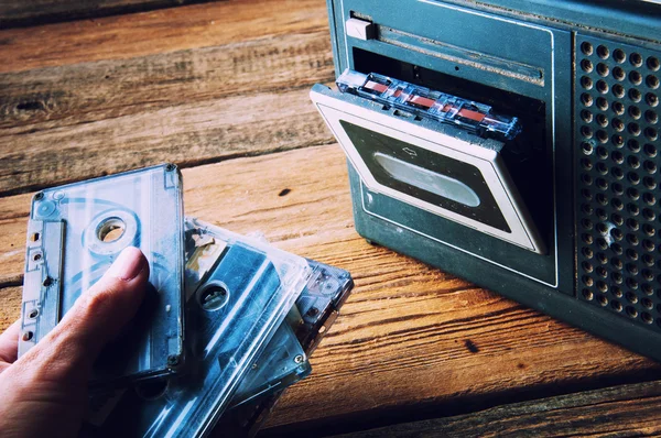 Radio y cassette antiguos — Foto de Stock