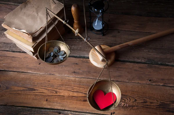 Para aşk avantaj gösterilen eski moda ölçek