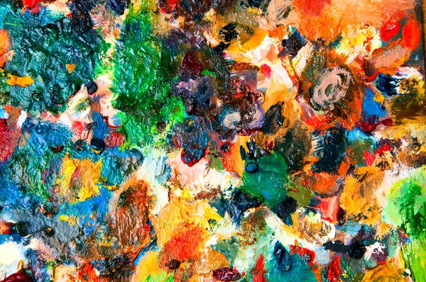Olie schildert veelkleurige close-up abstracte achtergrond — Stockfoto
