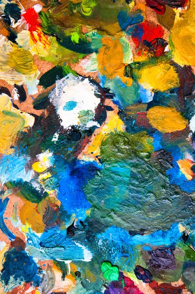 Pinturas al óleo multicolor primer plano fondo abstracto — Foto de Stock