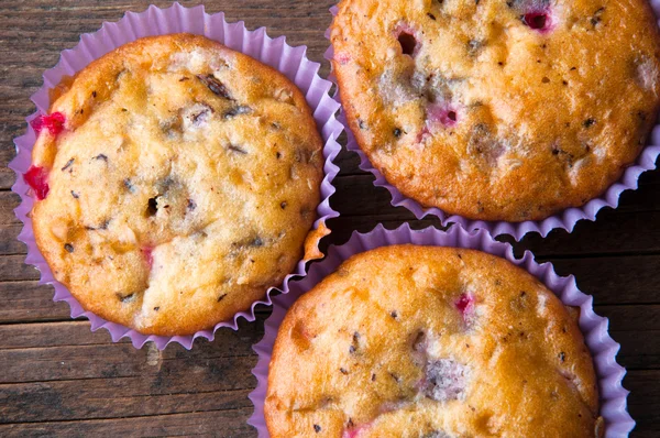 Des muffins maison savoureux. Vue du dessus — Photo