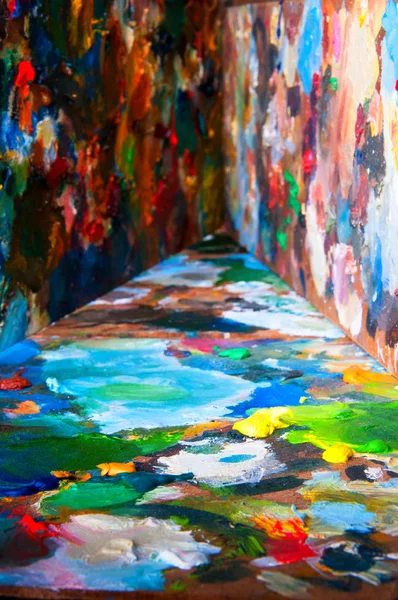 Pitture ad olio multicolore primo piano sfondo astratto — Foto Stock