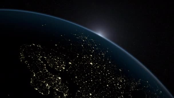 Рассвет Земли Над Великобританией Северной Европой — стоковое видео