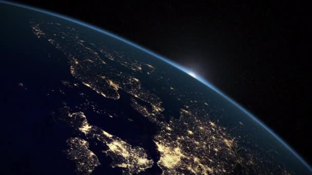 地球日出在英国和北欧 — 图库视频影像