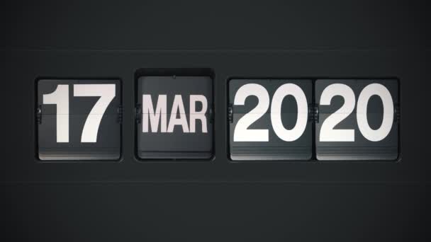 Calendario Retro Flip Año Completo 2020 Hasta Enero 2021 — Vídeo de stock