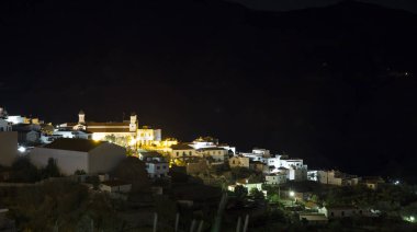 Gran Canaria, İspanya gece köyde Tejeda