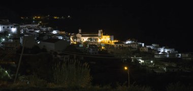 Gran Canaria, İspanya gece köyde Tejeda