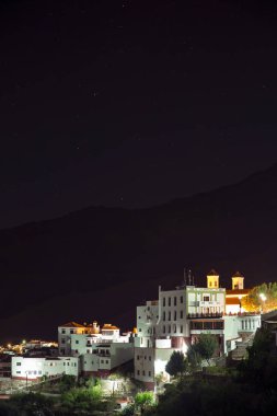Gran Canaria, İspanya gece köyde Tejeda