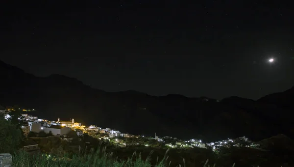 Gran Canaria, İspanya gece köyde Tejeda
