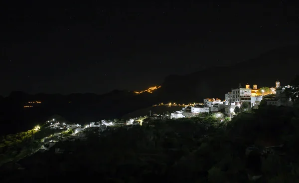 Gran Canaria, İspanya gece köyde Tejeda