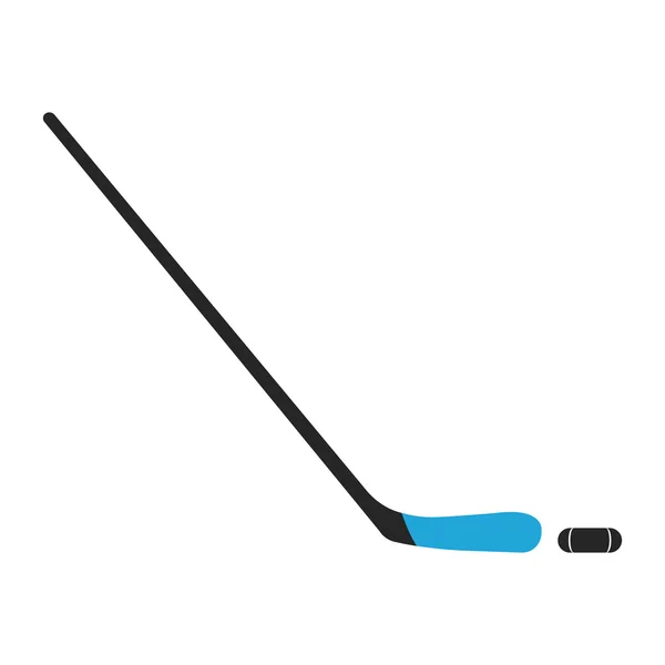 Téli sportfelszerelések fehér háttér. Lapos elszigetelt hockey stick. Vektoros illusztráció — Stock Vector
