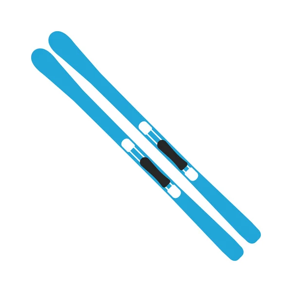 Equipo de deportes de invierno sobre fondo blanco. Esquí plano aislado. Ilustración vectorial — Vector de stock
