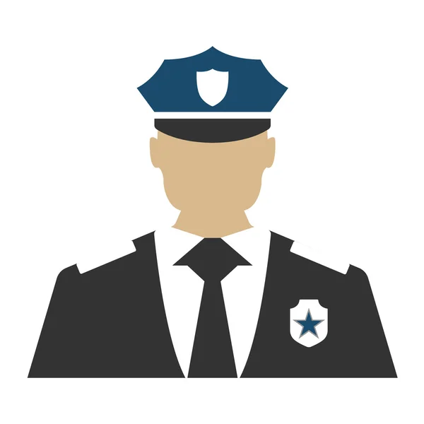 Oficial de policía. Elementos de los iconos del equipo policial. Proteger y servir la etiqueta. Ilustración vectorial — Vector de stock