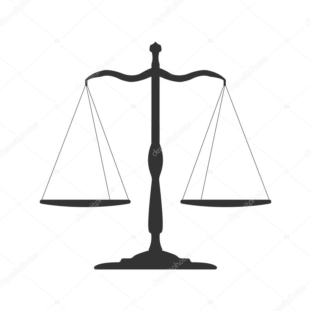Black Libra icon.. Balance symbol judgment, law icons. Protect and Serve label. Vector Illustration