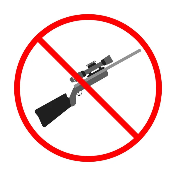 Não há sinal de arma e símbolo. Ícone proibido de armas. Ilustração vetorial — Vetor de Stock