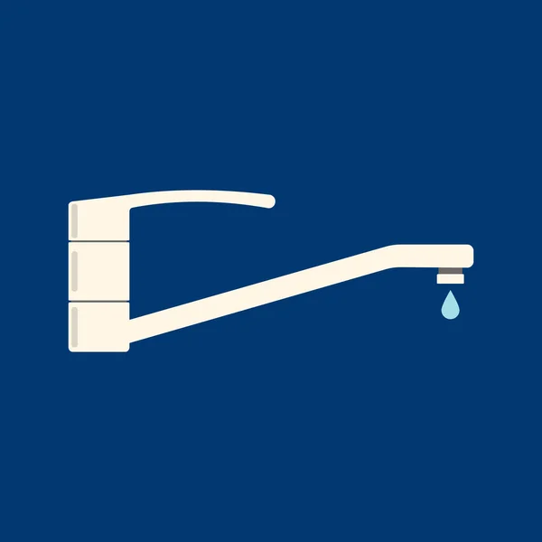Wasserhahn-Vektor-Symbol. flacher Logo-Wasserhahn aus dem Badezimmer. Vektorillustration — Stockvektor