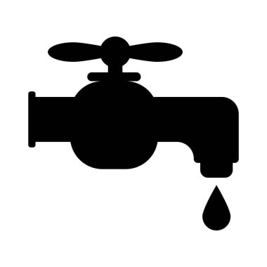 Musluk vektör simgesi. Banyo musluk düz logosunun. Vektör çizim.