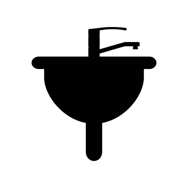 Sink ícone plano no fundo azul. Ilustração vetorial . — Vetor de Stock