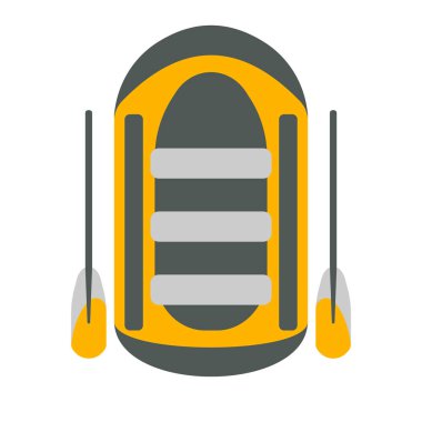 Sal simgesi. Turizm ekipmanları. Nehir tekne gezisi web elemanları. Vektör çizim