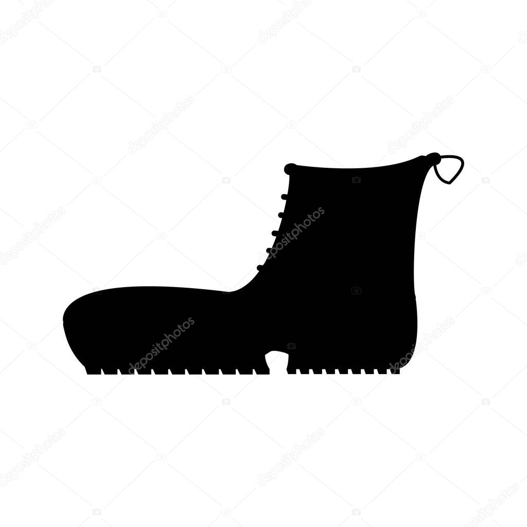 Boots with crampons isolated on white background. Vector illustration