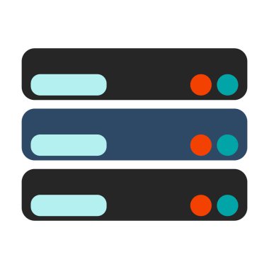 Veritabanı simgesi. Beyaz arka plan üzerinde düz vektör çizim